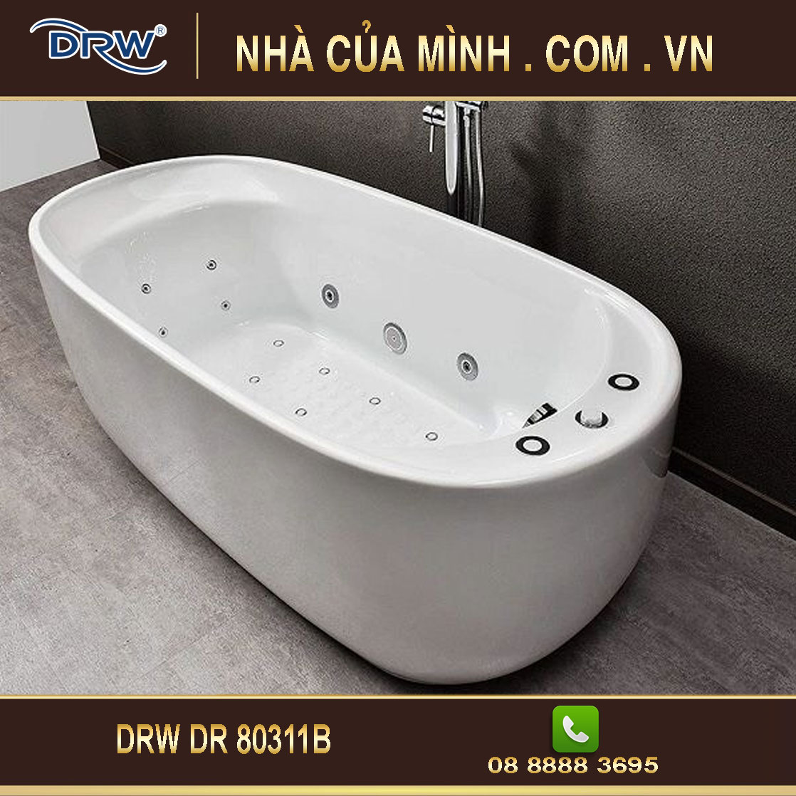 Bồn tắm Massage DRW DR 80311B cao cấp