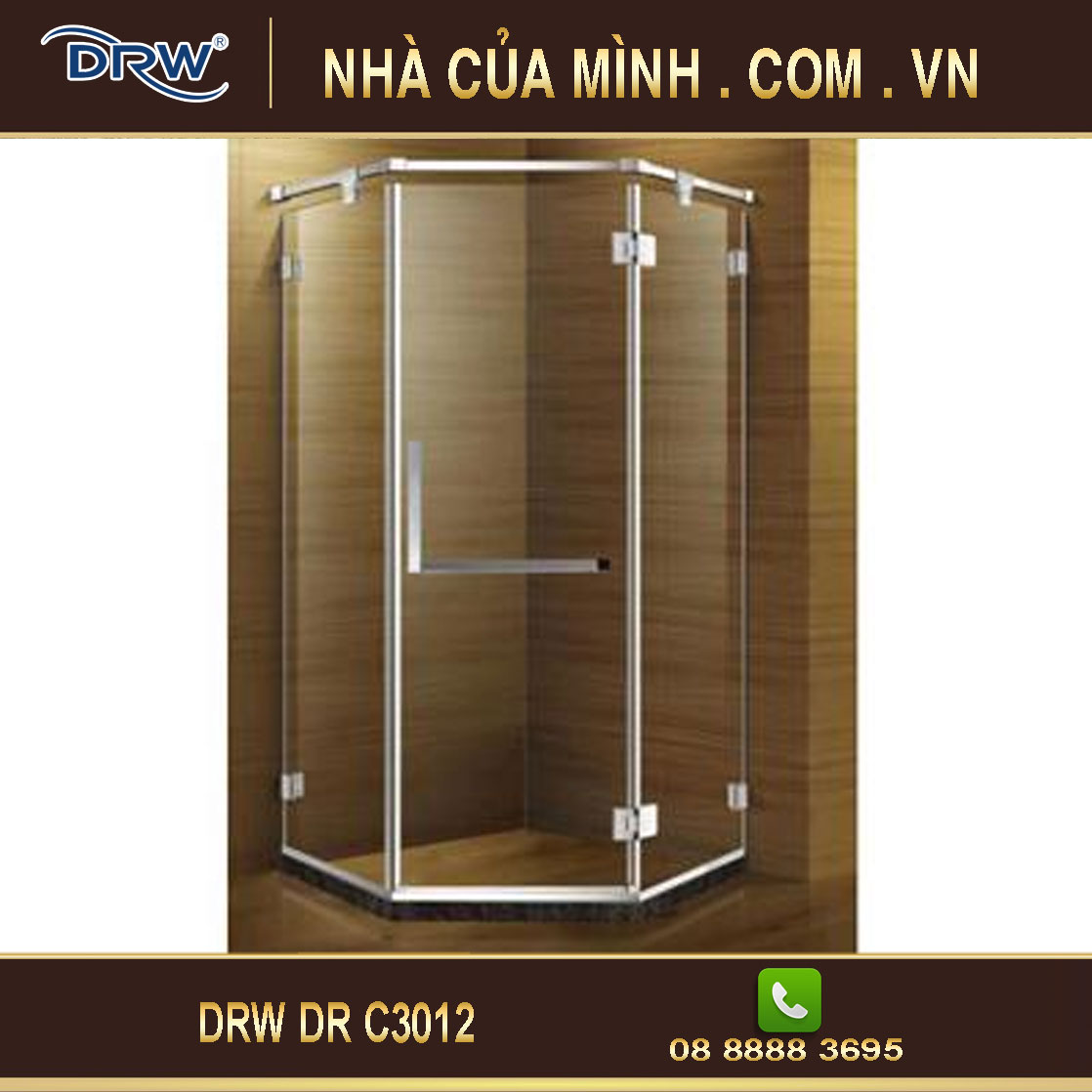 Vách kính phòng tắm DRW DR C3012 cao cấp