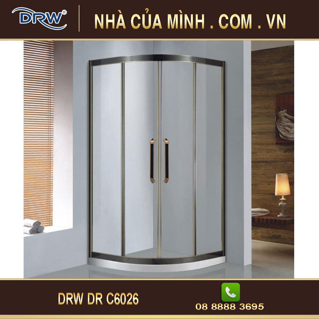 Vách kính phòng tắm DRW DR C6026 cao cấp