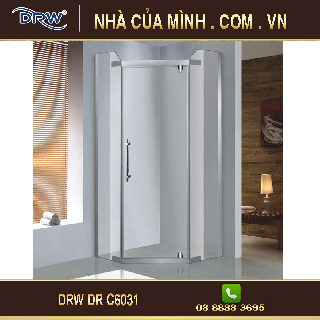 Vách kính phòng tắm DRW DR C6031 cao cấp