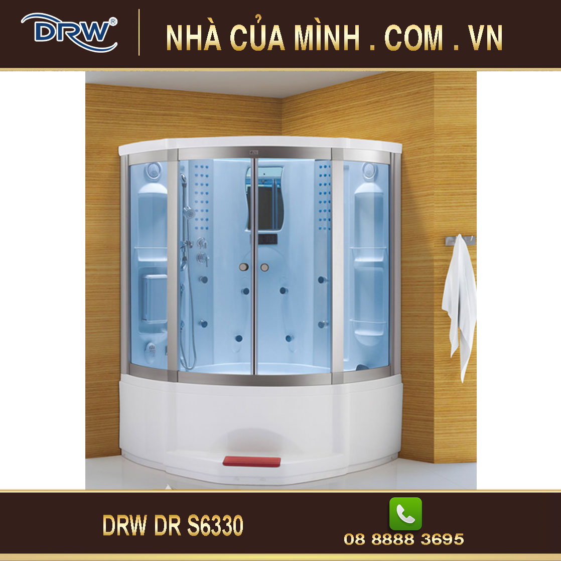 Phòng tắm xông hơi ướt DRW DR S6330 cao cấp