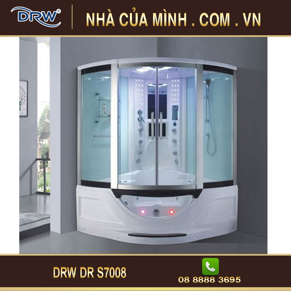 Phòng tắm xông hơi ướt DRW DR S7008 cao cấp