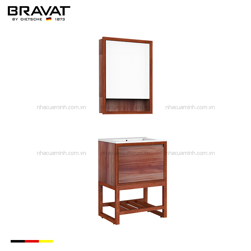 Bộ tủ chậu lavabo đặt sàn Bravat V56647R-W cao cấp