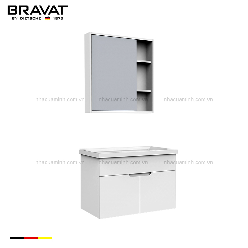 Bộ tủ chậu lavabo cao cấp Bravat V53846W-W treo tường
