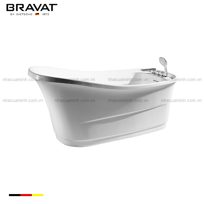 Bồn tắm acrylic 1.7m Bravat B25746TW-1W đặt sàn