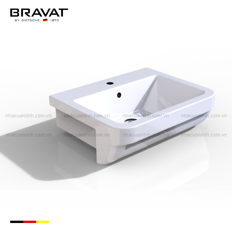 Chậu rửa mặt Bravat C22360W-1-ENG bán âm bàn