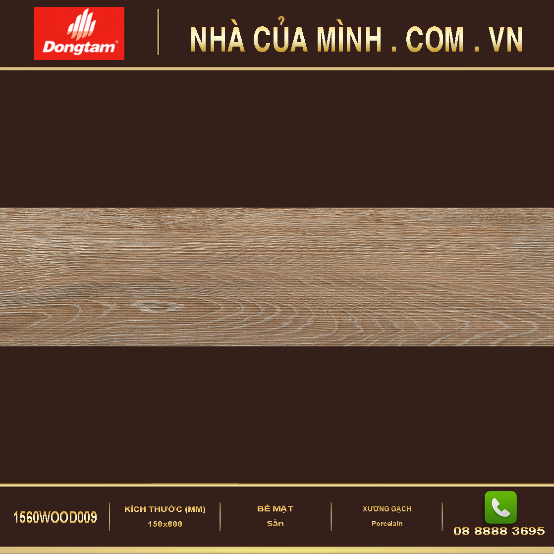 Gạch giả gỗ 150x600 Đồng Tâm 1560WOOD009 cao cấp