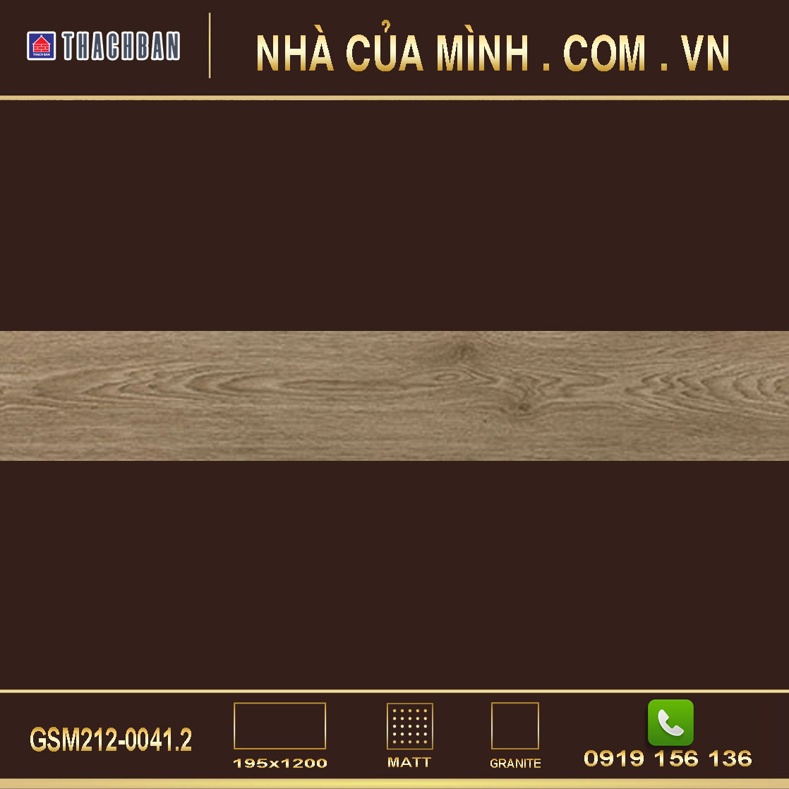 Gạch vân gỗ 195x1200 Thạch Bàn GSM212-0041.2 cao cấp