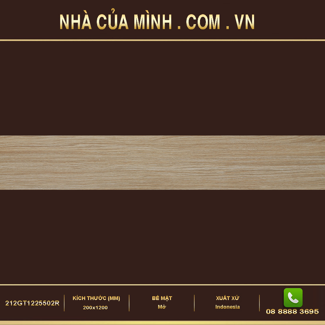 Gạch lát nền vân gỗ Indonesia 212GT1225502R