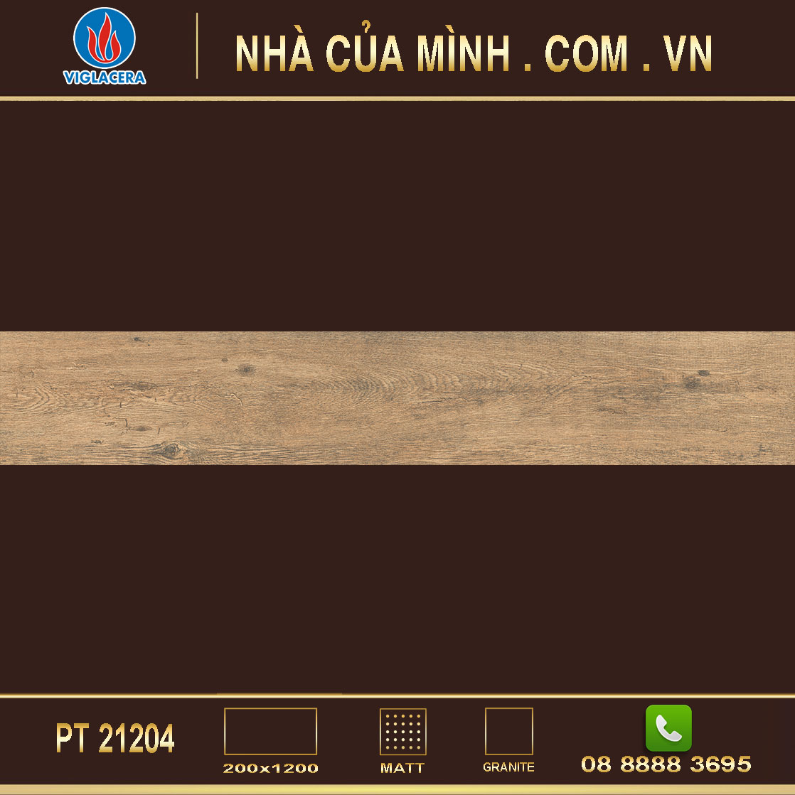 Gạch gỗ 200x1200 Viglacera Platinum PT21204 giá rẻ