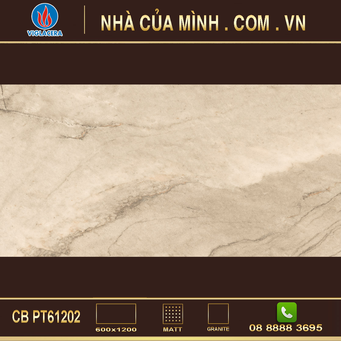 Gạch granite đồng chất Viglacera CB PT61202 cao cấp
